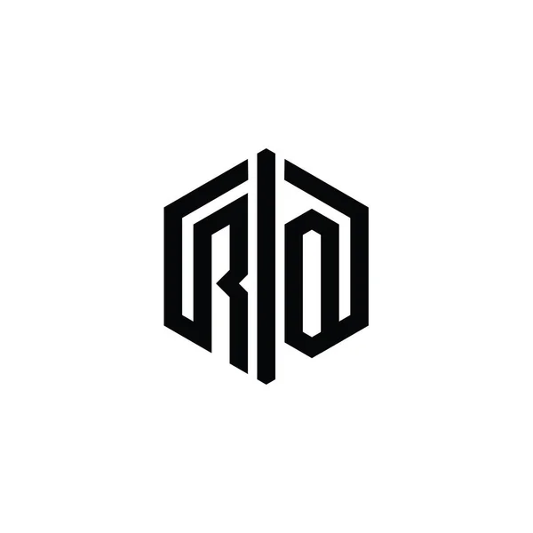Логотип Шестиугольника Letter Logo Шаблоном Дизайна Контура — стоковое фото