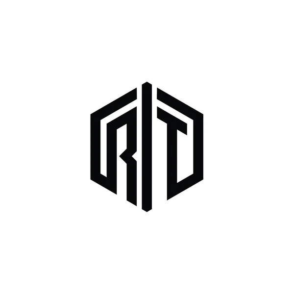 Bokstav Logotyp Monogram Hexagon Form Med Ansluta Kontur Stil Design — Stockfoto