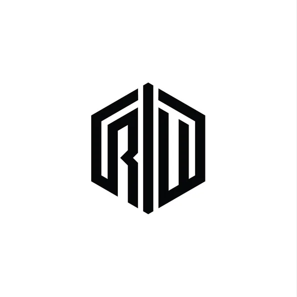 Letter Logo Monogram Hexagon Shape Connect Outline Style Template — 스톡 사진