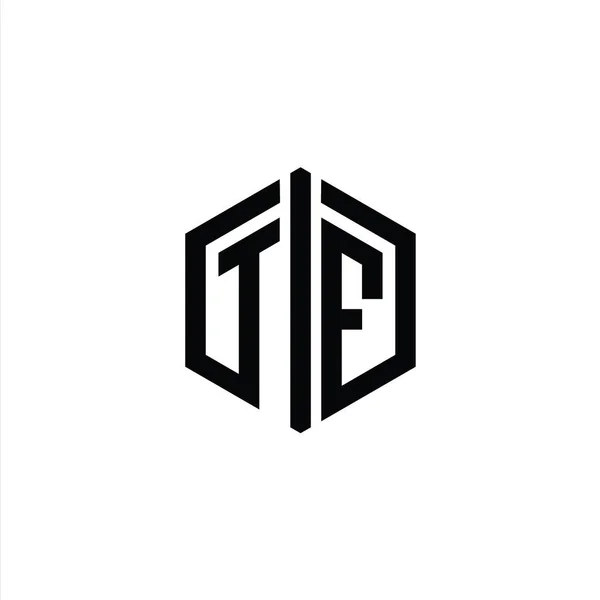 Форма Шестиугольника Логотипом Буквы Шаблоном Дизайна Контура — стоковое фото