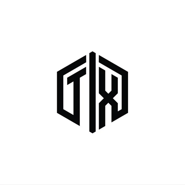 Bentuk Monxagon Logo Letter Bentuk Monogram Dengan Templat Desain Gaya — Stok Foto