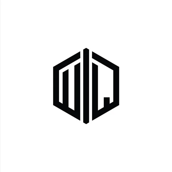 Letter Logo Μονόγραμμα Εξάγωνο Σχήμα Σύνδεση Περίγραμμα Στυλ Πρότυπο Σχεδιασμού — Φωτογραφία Αρχείου