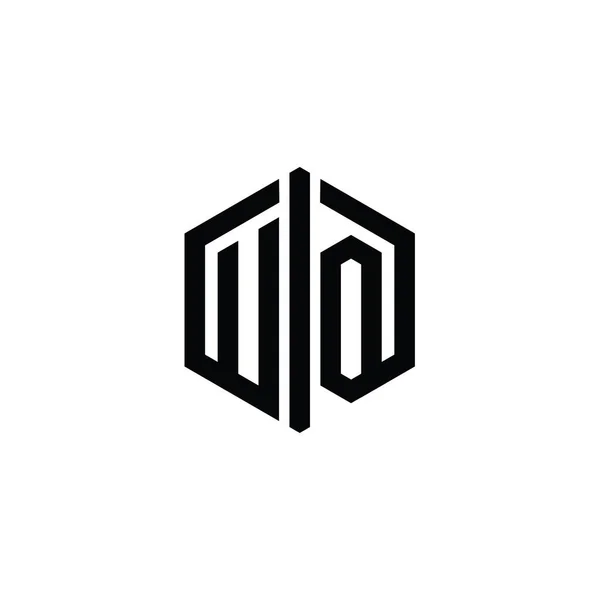 Bağlantı Biçimi Biçim Şablonu Ile Harfi Logo Monogram Altıgen Şekli — Stok fotoğraf
