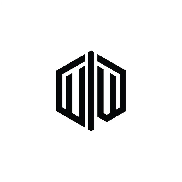 Logo Lettera Forma Esagonale Monogramma Con Collegare Modello Design Stile — Foto Stock