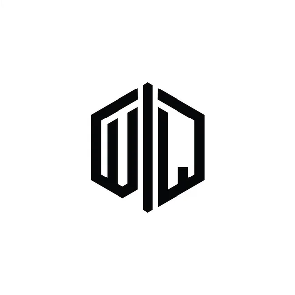 Bentuk Monxagon Letter Logo Dengan Templat Desain Gaya Tersambung — Stok Foto