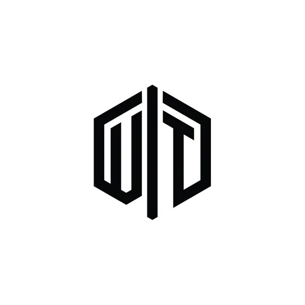 Монограмма Логотипа Шестиугольной Формой Контура Шаблоном Дизайна Контура — стоковое фото