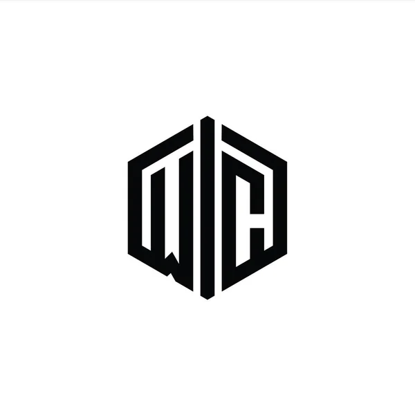 Шестиугольник Логотипом Letter Logo Шаблоном Дизайна Контура — стоковое фото