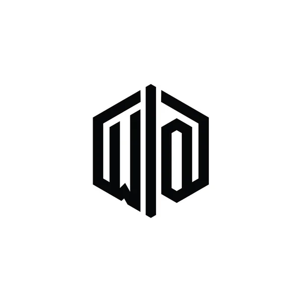 Логотип Монограмма Шестиугольник Соединить Контур Стиль Шаблона — стоковое фото
