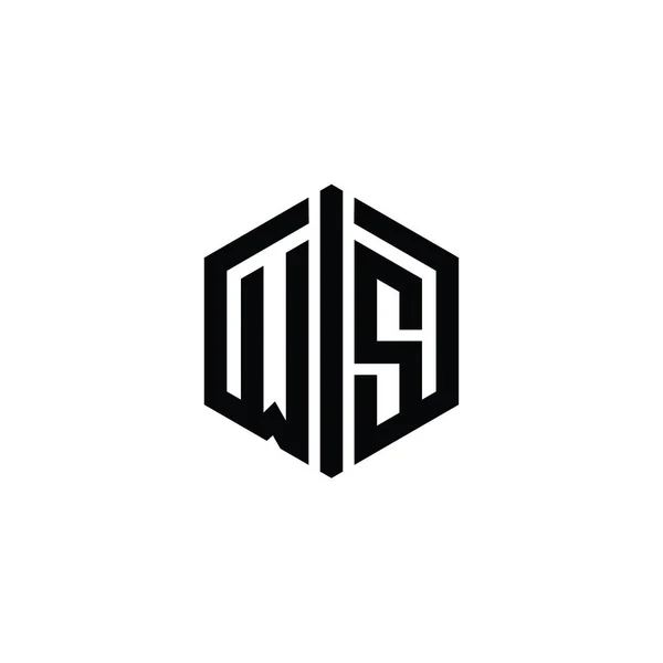 Letter Logo Monogram Hexagon Form Med Ansluta Kontur Stil Design — Stockfoto