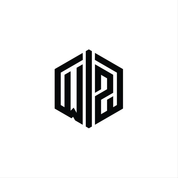 Bentuk Monogram Logo Monxagon Letter Dengan Templat Desain Gaya Tersambung — Stok Foto