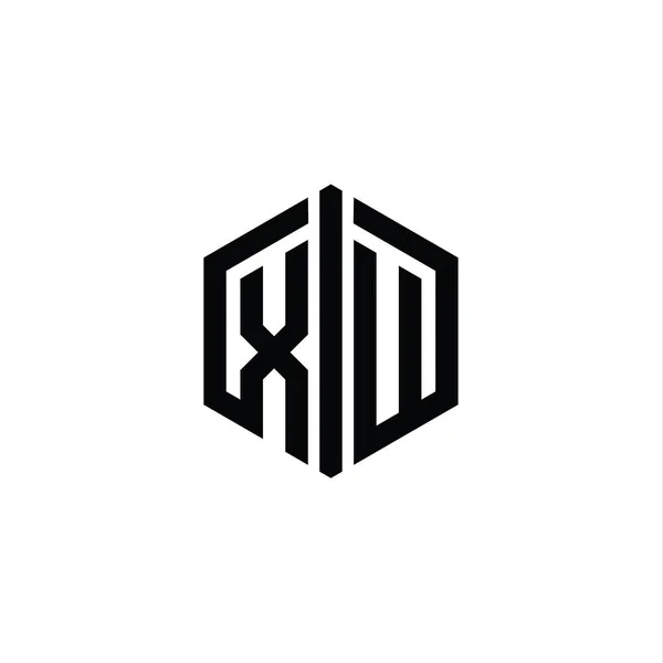 List Logo Monogram Kształt Sześciokąta Konturu Stylem Stylistycznym Stylem Połączenia — Zdjęcie stockowe