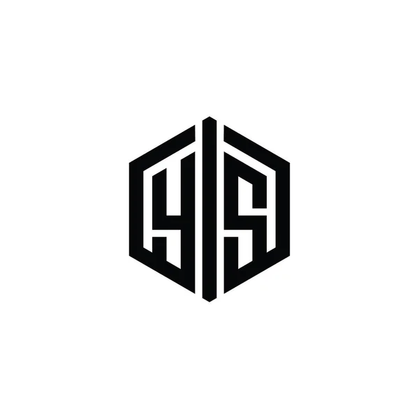 Logo Monogram Hexagon Shape Connect Outline Style Template — 스톡 사진
