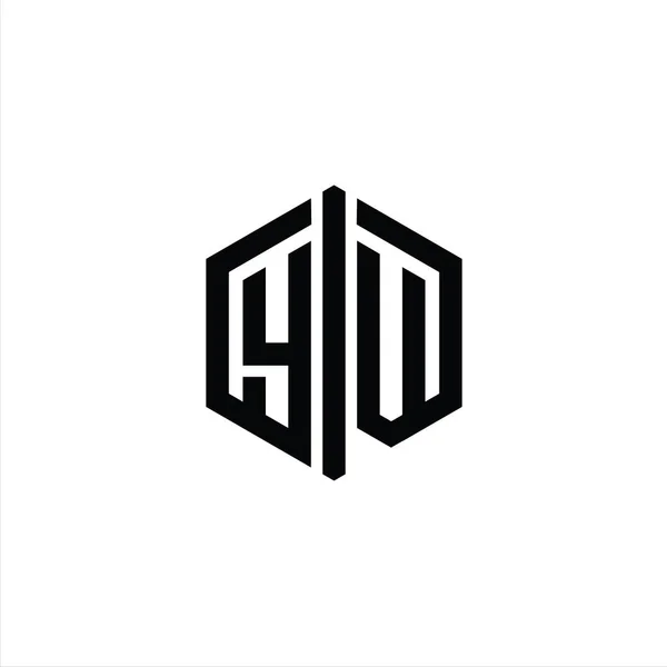 List Logo Monogram Kształt Sześciokąta Konturu Stylem Stylistycznym Szablon Projektu — Zdjęcie stockowe