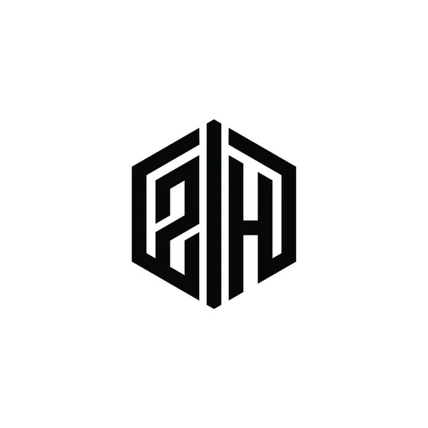 Буква Логотипа Шестиугольник Формы Соединить Контур Стиль Шаблона — стоковое фото