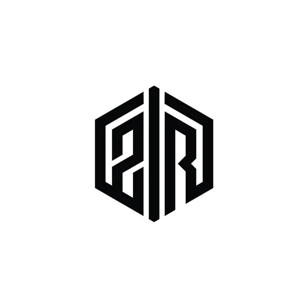 Písmeno Logo Monogram Šestiúhelník Tvar Připojením Obrysu Styl Návrhu Šablony — Stock fotografie