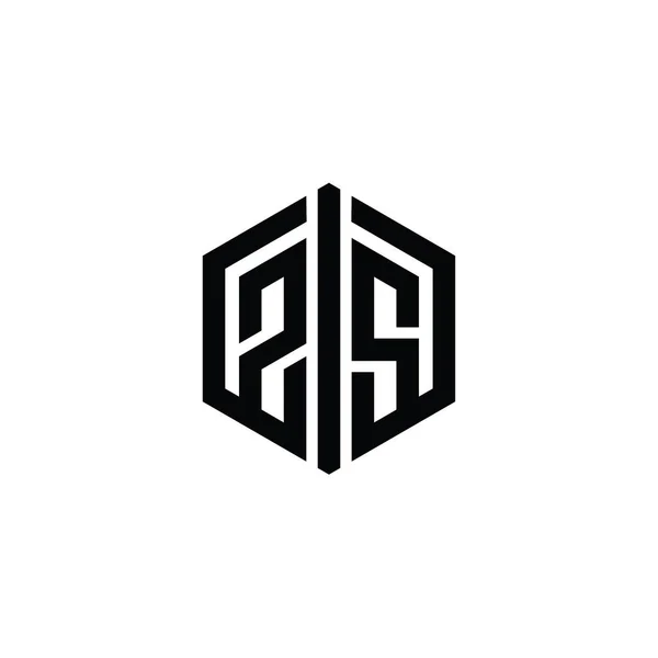 Letter Logo Monogramma Forma Esagonale Con Collegare Modello Design Stile — Foto Stock