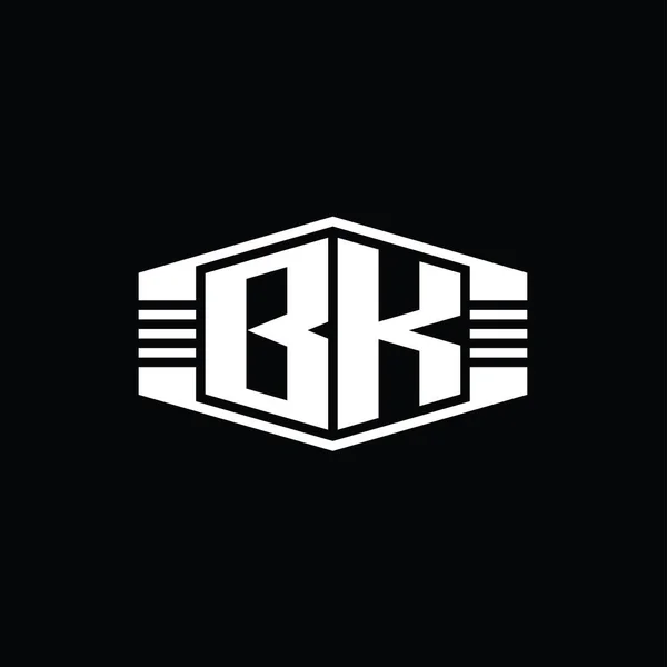 Эмблема Шестиугольника Letter Logo Набросками — стоковое фото