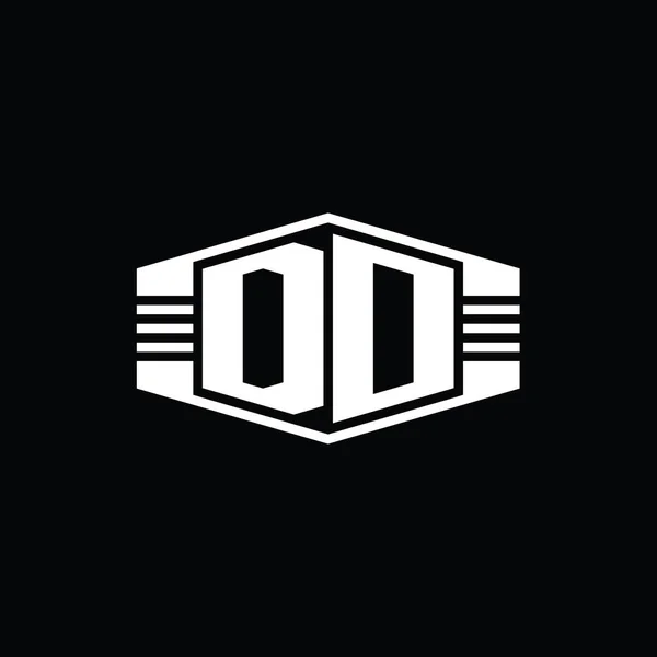 Logo Letter Logo Monogram Hexagon Emblem Shape Clades Outline Style — 스톡 사진