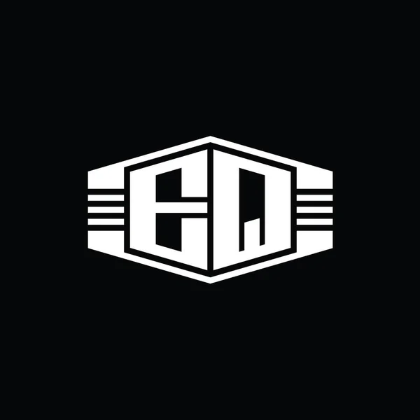 Эмблема Шестиугольника Эмблемы Letter Logo Набросками Шаблона Оформления Набросков — стоковое фото