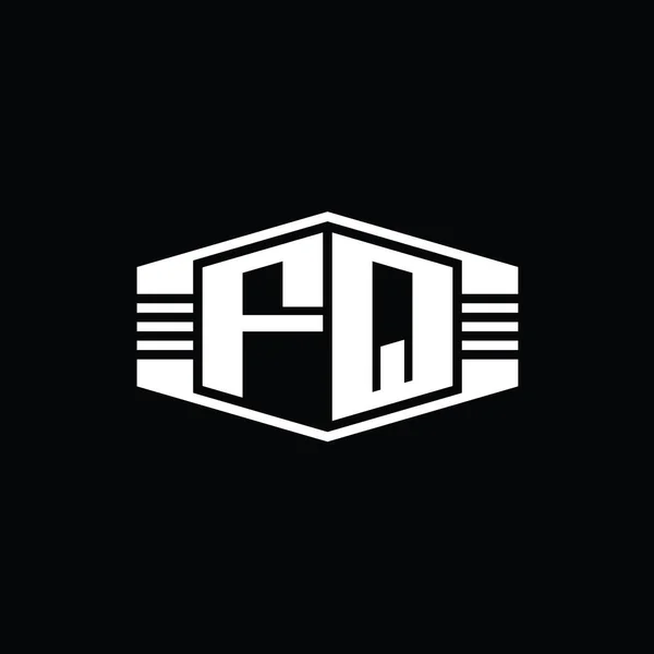 Эмблема Шестиугольника Логотипа Letter Logo Наброском Шаблона Дизайна Набросков — стоковое фото