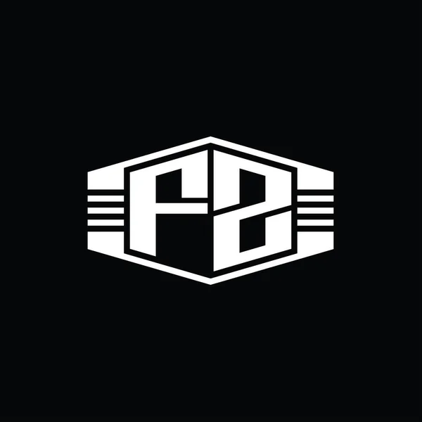 Эмблема Шестиугольника Логотипа Letter Logo Набросками — стоковое фото