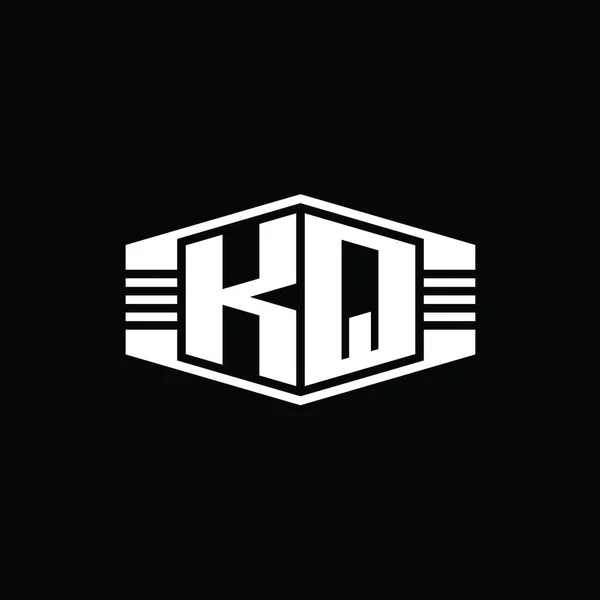 Эмблема Шестиугольника Логотипа Letter Logo Шаблоном Оформления Набросков — стоковое фото
