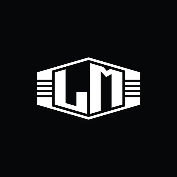 Эмблема Шестиугольника Letter Logo Наброском Шаблона Дизайна Набросков — стоковое фото