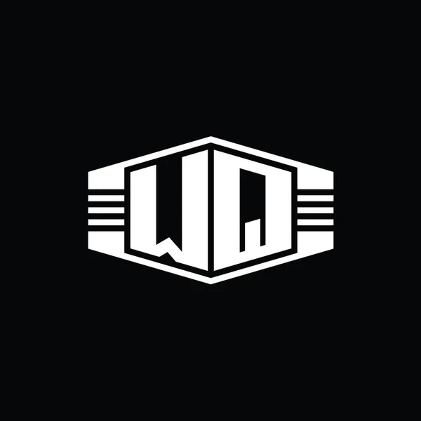 Эмблема Шестиугольника Логотипа Letter Logo Рисунком Набросков — стоковое фото