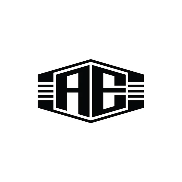 Forma Del Emblema Del Hexágono Del Monograma Del Logotipo Letter —  Fotos de Stock