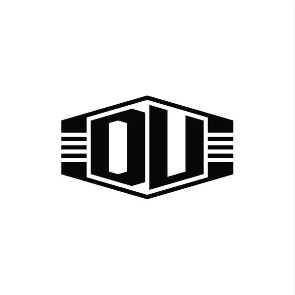 Logo Letter Logo Monogram Hexagon Emblem Shape Clades Outline Style — 스톡 사진