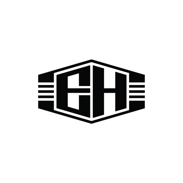 Эмблема Шестиугольника Эмблемой Логотипа Letter Logo Шаблоном Оформления Набросков — стоковое фото
