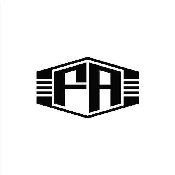 Эмблема Логотипа Letter Logo Шестиугольной Эмблемой Наброском Набросков Шаблона Дизайна — стоковое фото
