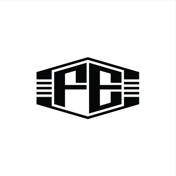 Эмблема Шестиугольника Эмблемы Эмблемы Логотипа Letter Logo Шаблоном Оформления Набросков — стоковое фото