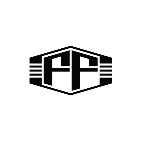 Символическая Форма Шестиугольника Буквы Логотип Набросками Шаблон Дизайна — стоковое фото