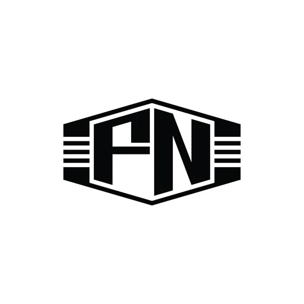 Форма Шестиугольной Эмблемы Логотипа Letter Logo Шаблоном Оформления Набросков — стоковое фото