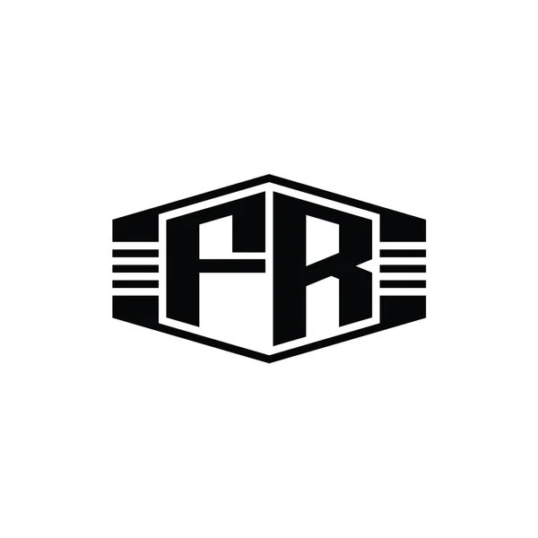 Эмблема Шестиугольника Эмблемы Логотипа Набросками Шаблона Оформления Стиля Наброска — стоковое фото
