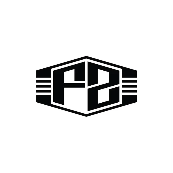 Эмблема Шестиугольника Логотипа Letter Logo Набросками — стоковое фото