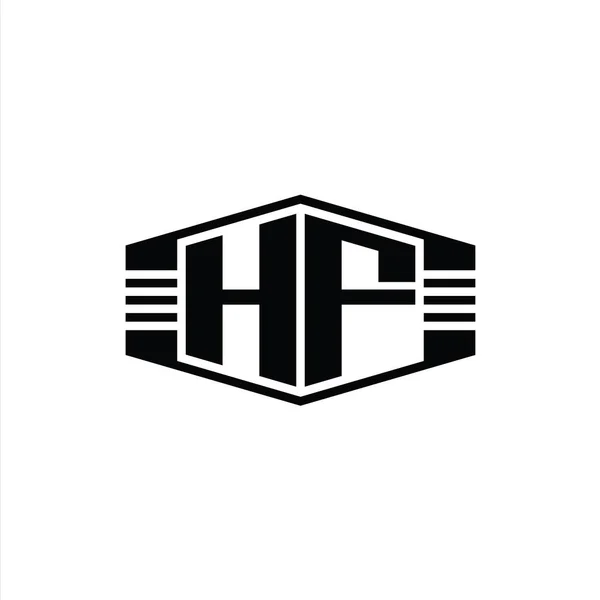 Эмблема Шестиугольника Эмблемы Letter Logo Рисунком Набросков — стоковое фото