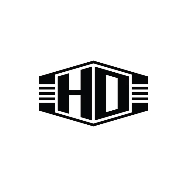 Эмблема Шестиугольника Letter Logo Рисунком Набросков — стоковое фото