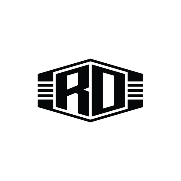 Písmeno Logo Monogram Šestiúhelník Znak Tvar Pruhy Obrysu Styl Návrhu — Stock fotografie