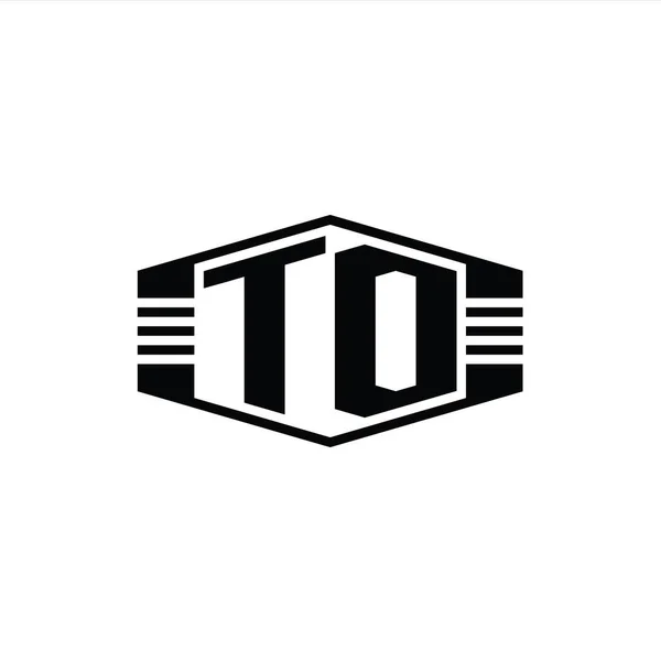 Bentuk Lambang Letter Logo Monogram Heksagon Dengan Pinggiran Templat Desain — Stok Foto