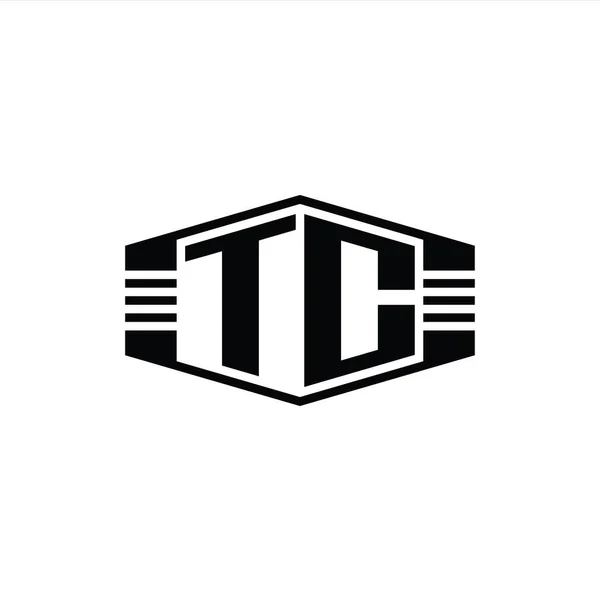 Эмблема Логотипа Letter Logo Шестиугольной Эмблемой Наброском Набросков Шаблона Дизайна — стоковое фото