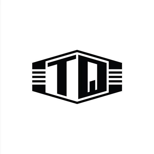 Lettera Logo Monogramma Forma Esagonale Emblema Con Strisce Modello Design — Foto Stock