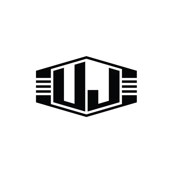 Písmeno Logo Monogram Šestiúhelník Znak Tvar Pruhy Obrys Styl Návrhu — Stock fotografie