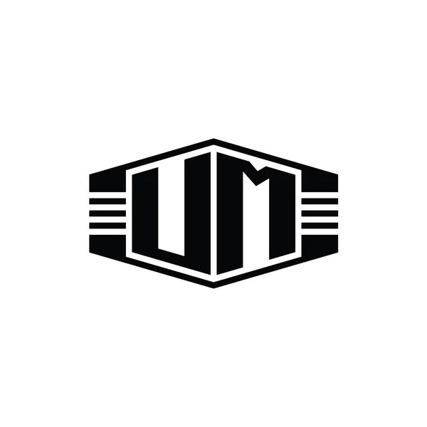 Эмблема Эмблемы Letter Logo Шестиугольной Эмблемой — стоковое фото