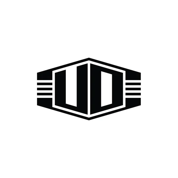 Эмблема Шестиугольника Логотипа Letter Logo Рисунком Набросков — стоковое фото
