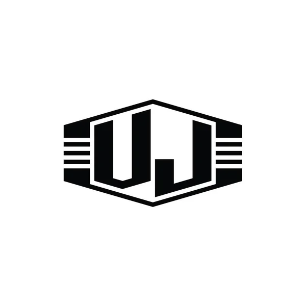 Forma Del Emblema Del Hexágono Del Monograma Del Logotipo Carta —  Fotos de Stock