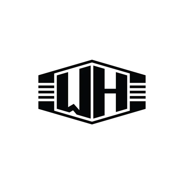 Эмблема Шестиугольника Эмблемой Логотипа Letter Logo Наброском Набросков Шаблона Дизайна — стоковое фото