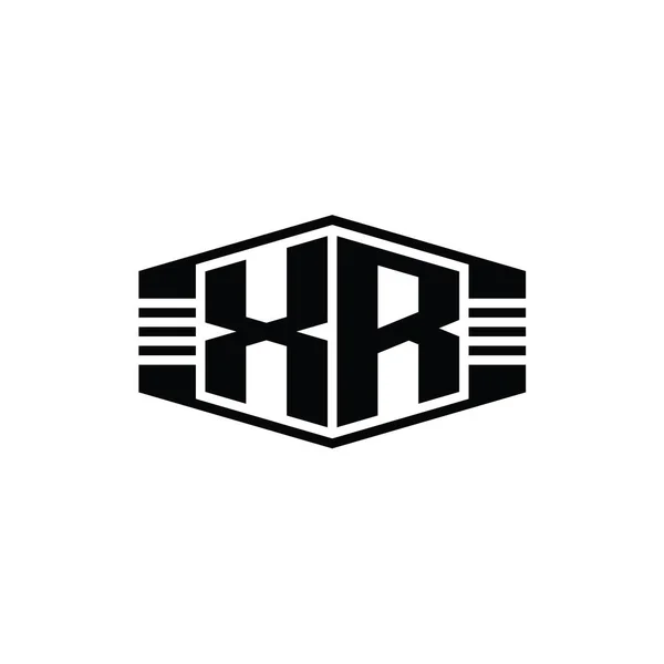 Эмблема Шестиугольника Логотипом Letter Logo Рисунком Набросков — стоковое фото