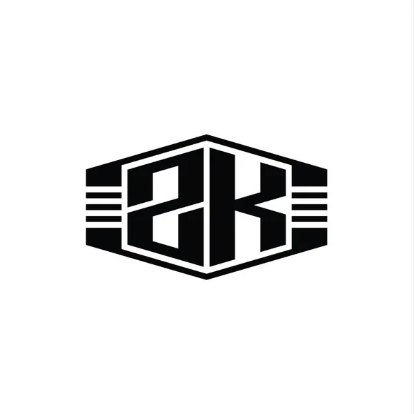 Forma Del Emblema Del Hexágono Del Monograma Del Logotipo Letra —  Fotos de Stock